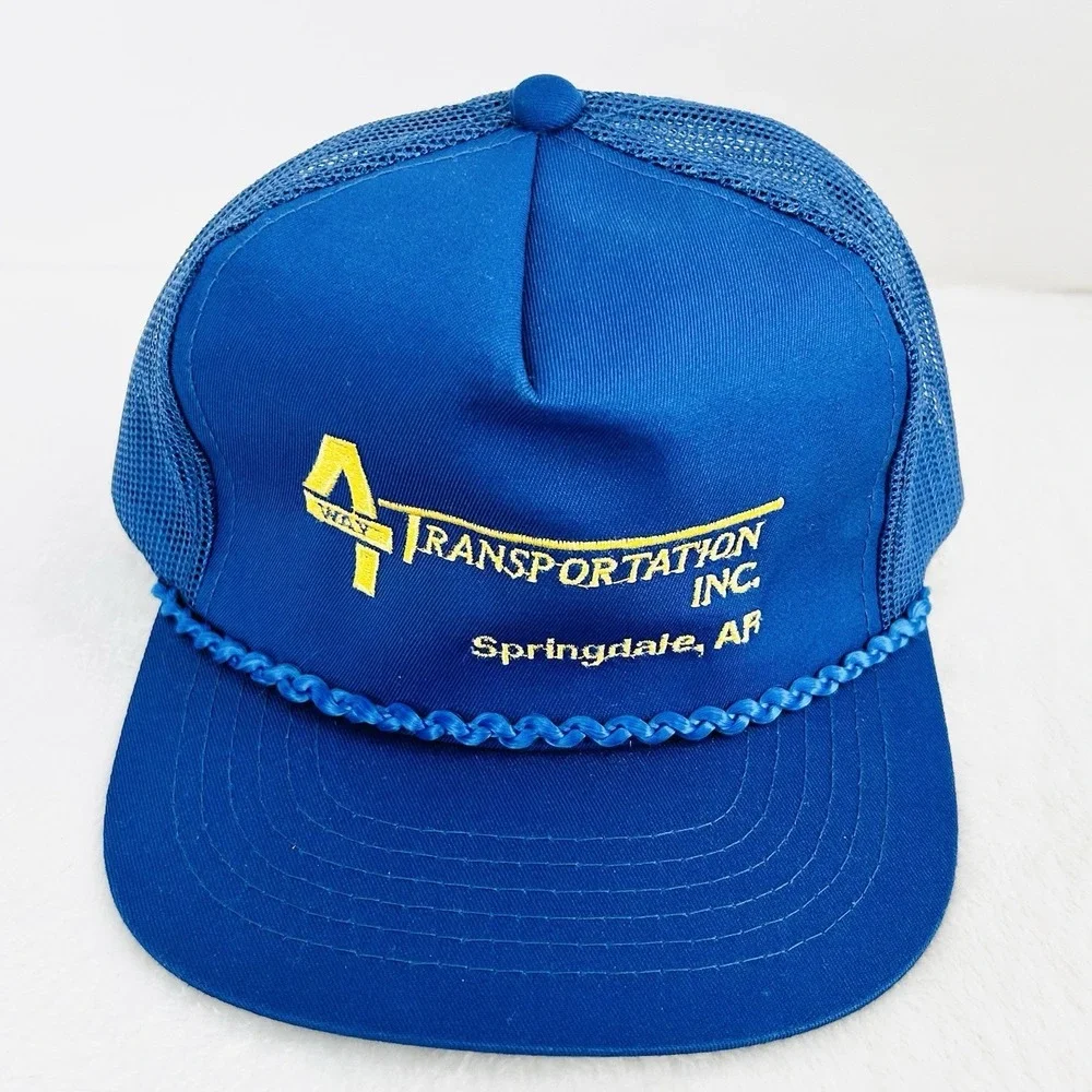 4 Way Transportation Inc. Arkansas Rope Trucker Hat Cap Snapback Adjustable Blue